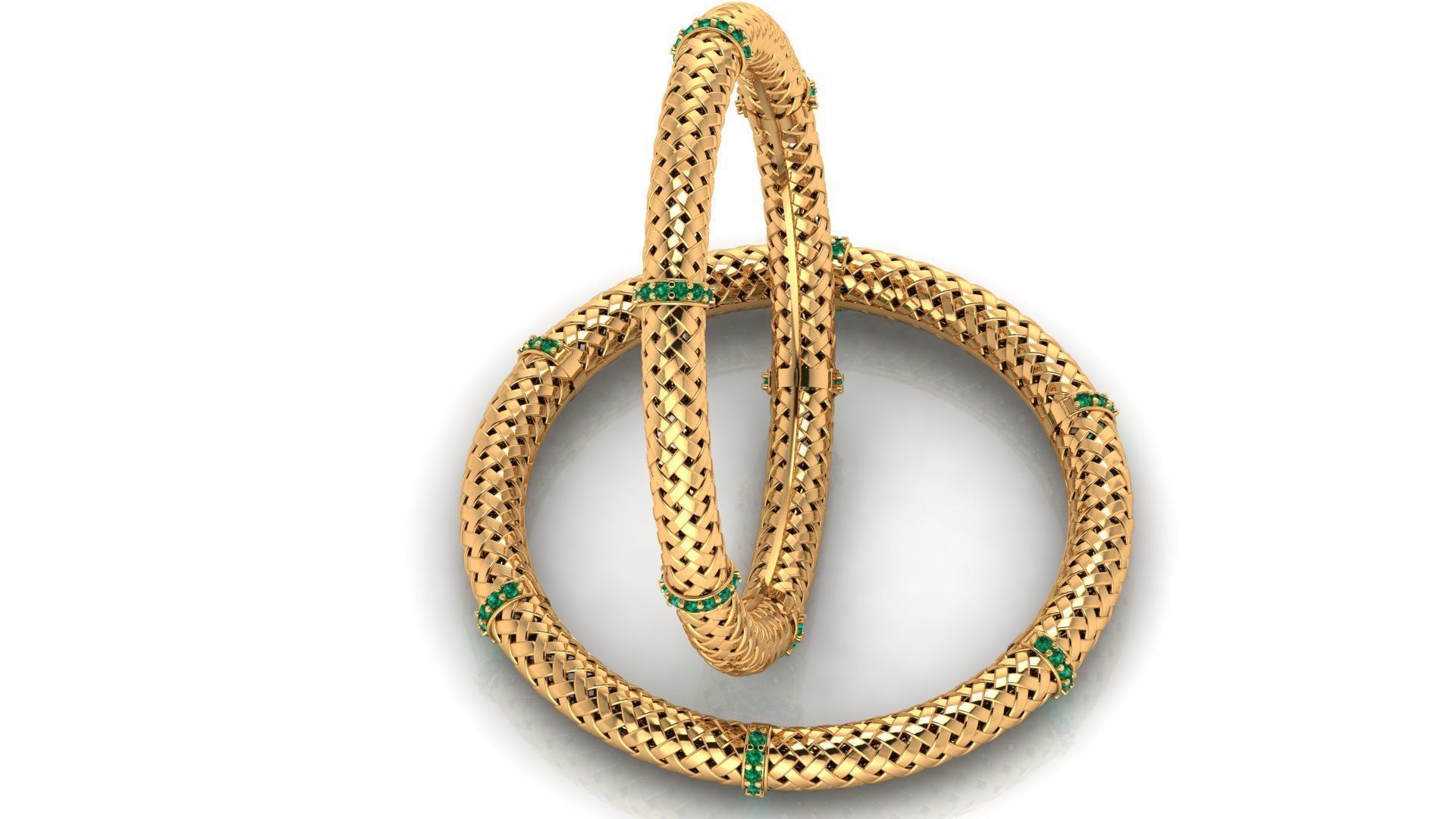 Gold Texture Bangle Bracelet JEWELRY FOR ALL CAM MACHINE  3D print model_3