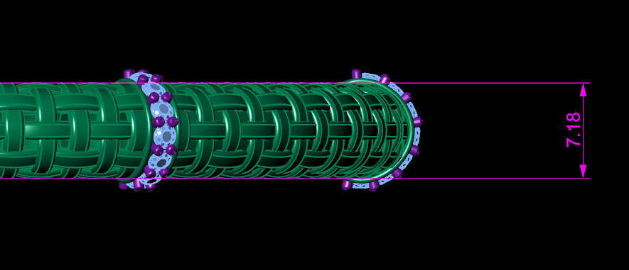 Gold Bangle Bracelet with Diamond 3D print model_5