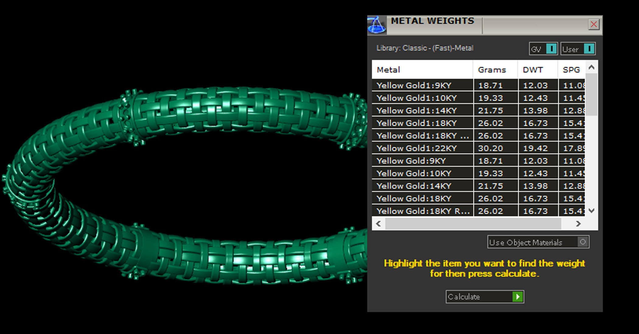 Gold Bangle Bracelet with Diamond 3D print model_6