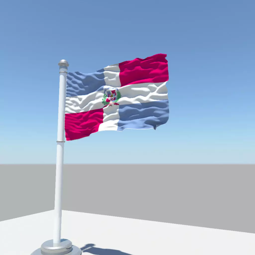 Dominican Republic flag 3D model_0
