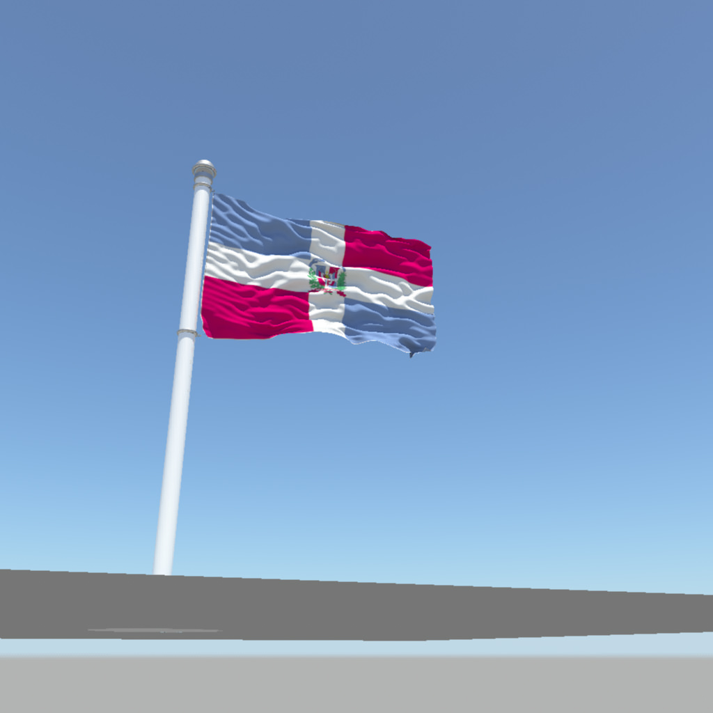 Dominican Republic flag 3D model_1