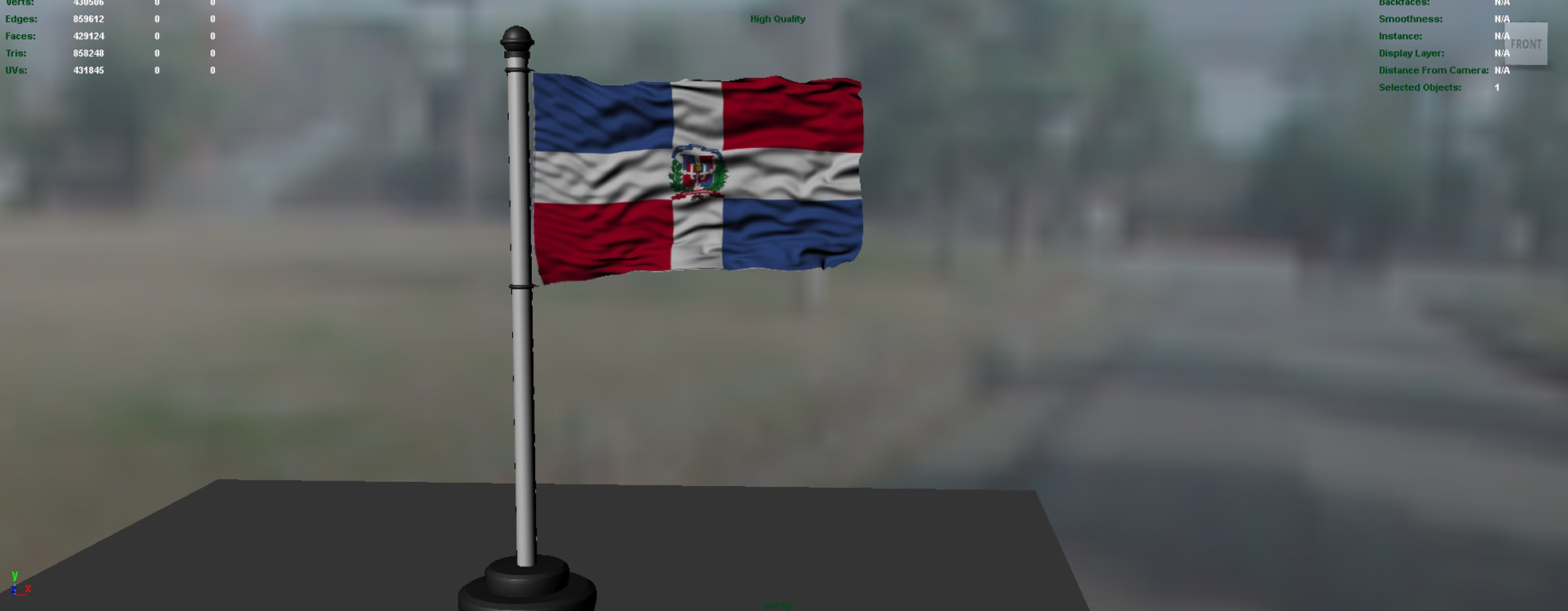Dominican Republic flag 3D model_2