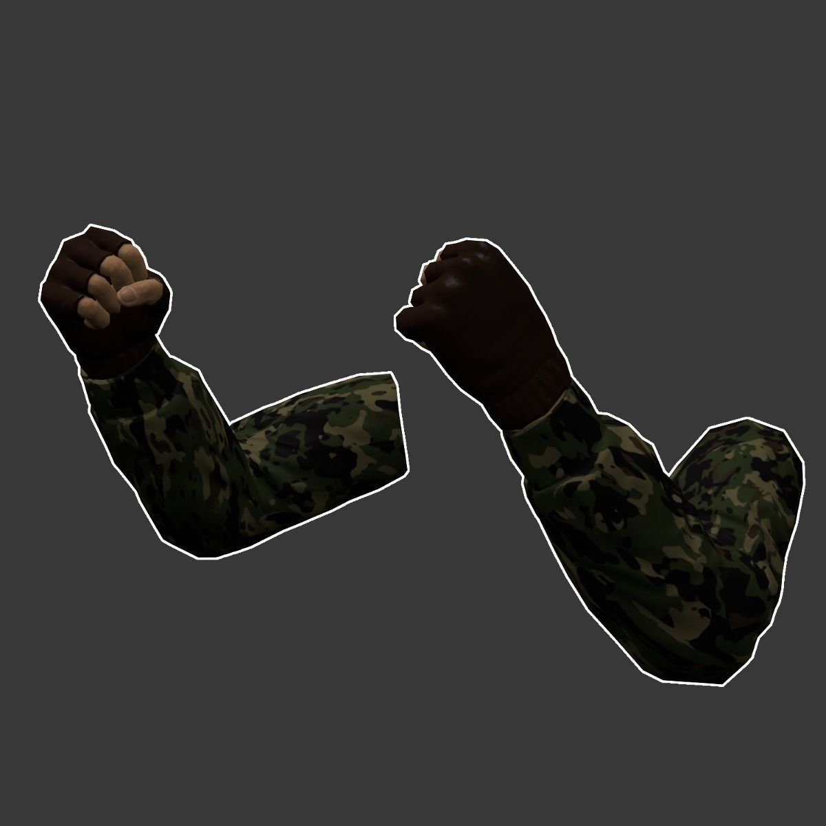 FPS Hands Free low-poly 3D model_3