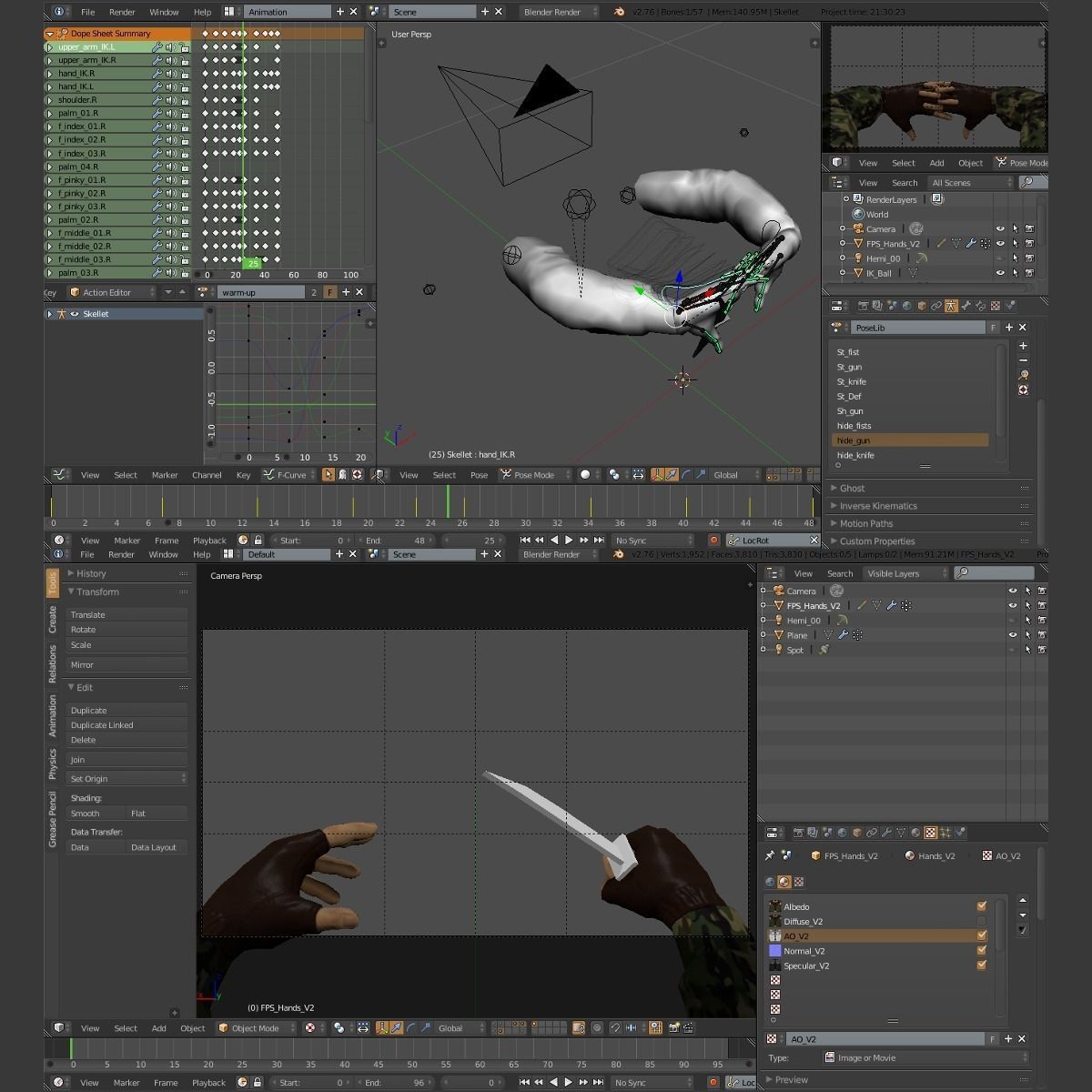FPS Hands Free low-poly 3D model_4