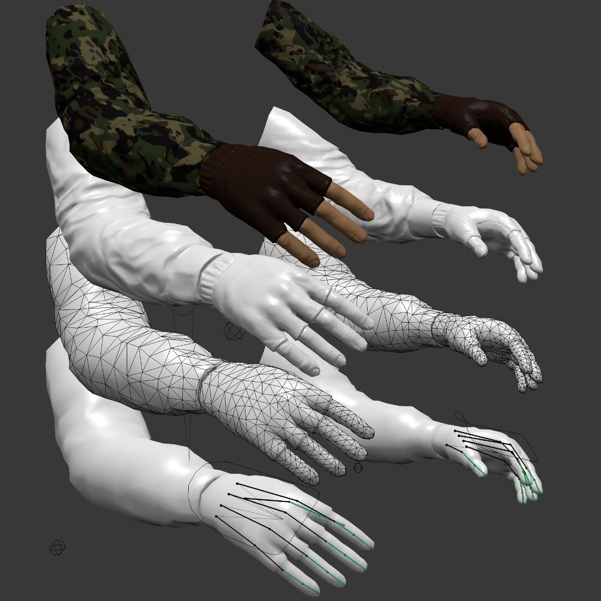 FPS Hands Free low-poly 3D model_0