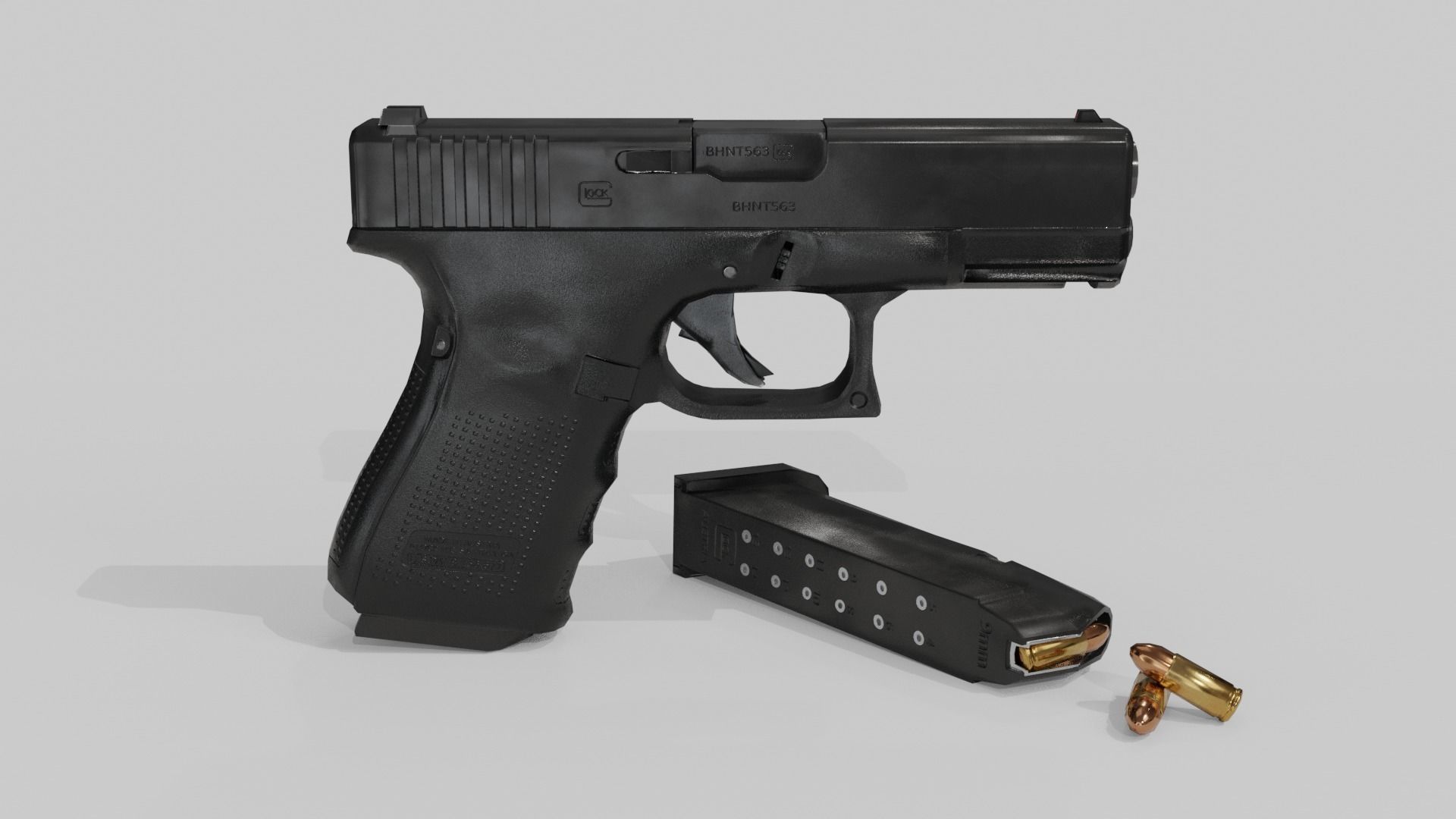 Glock 19 lowpoly Low-poly 3D model_1