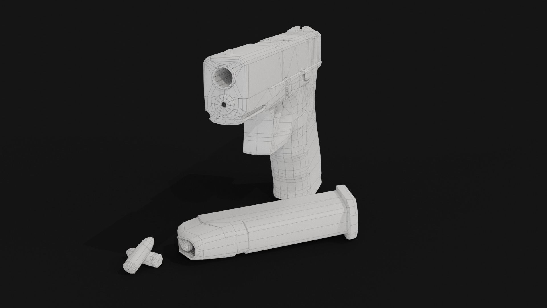 Glock 19 lowpoly Low-poly 3D model_16