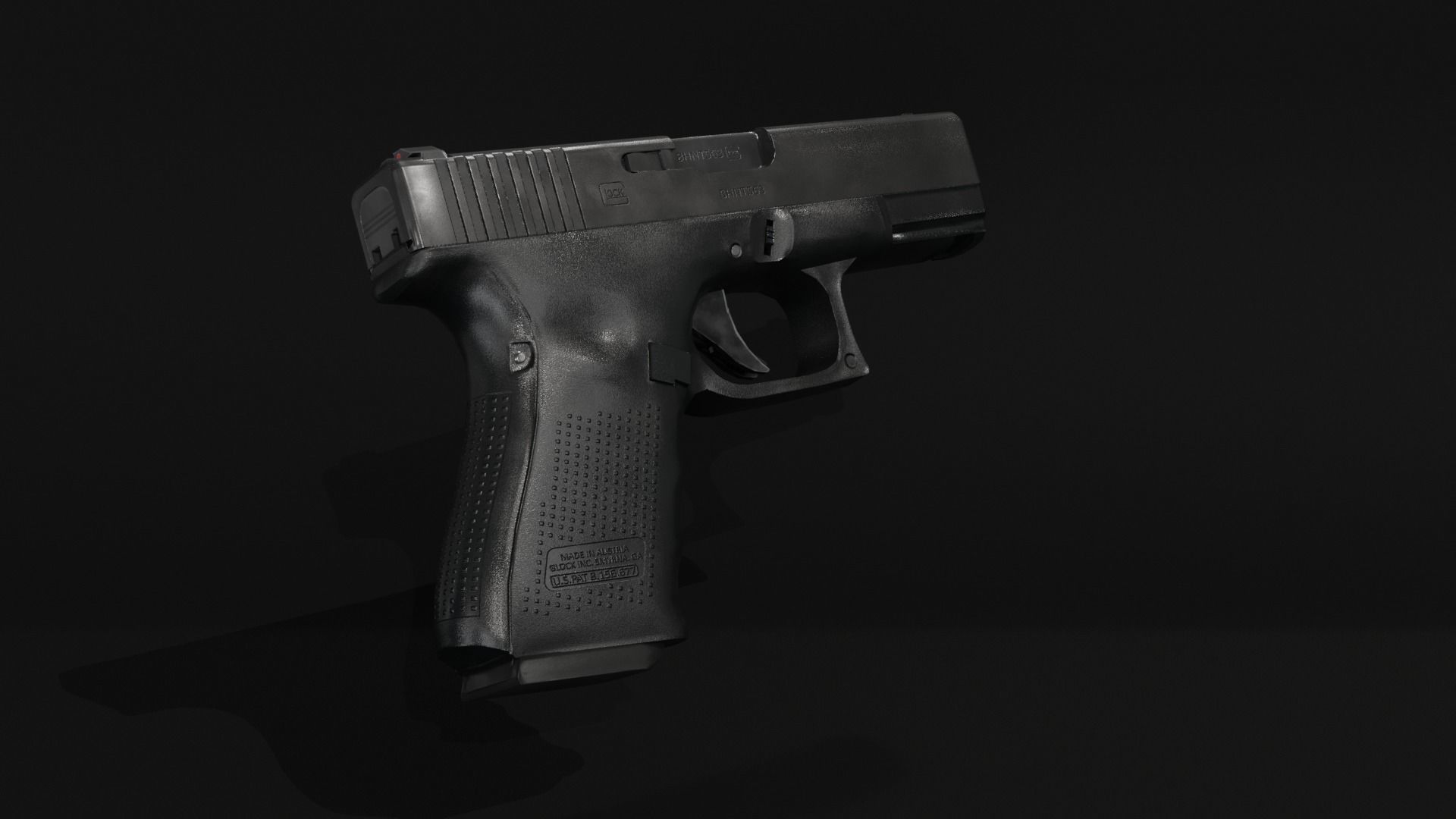 Glock 19 lowpoly Low-poly 3D model_4