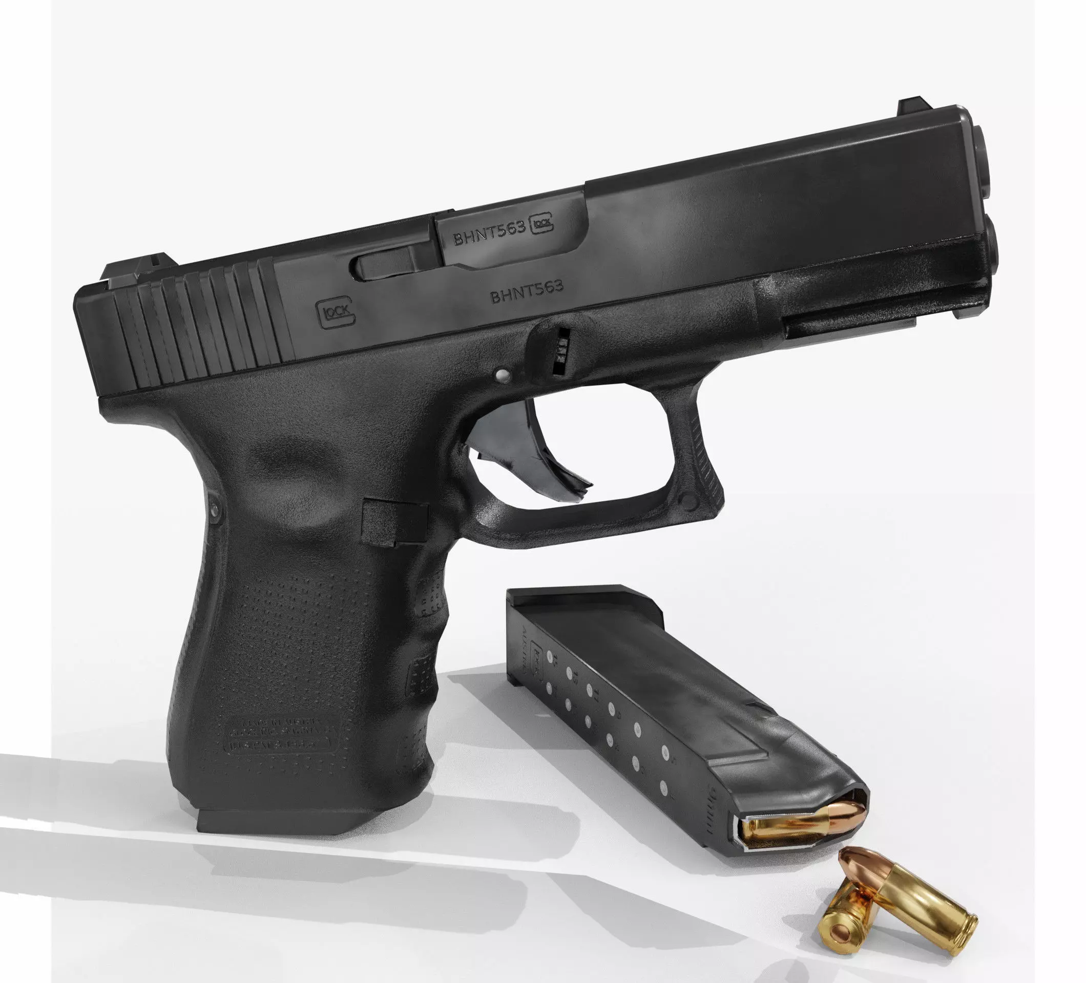 Glock 19 lowpoly Low-poly 3D model_0