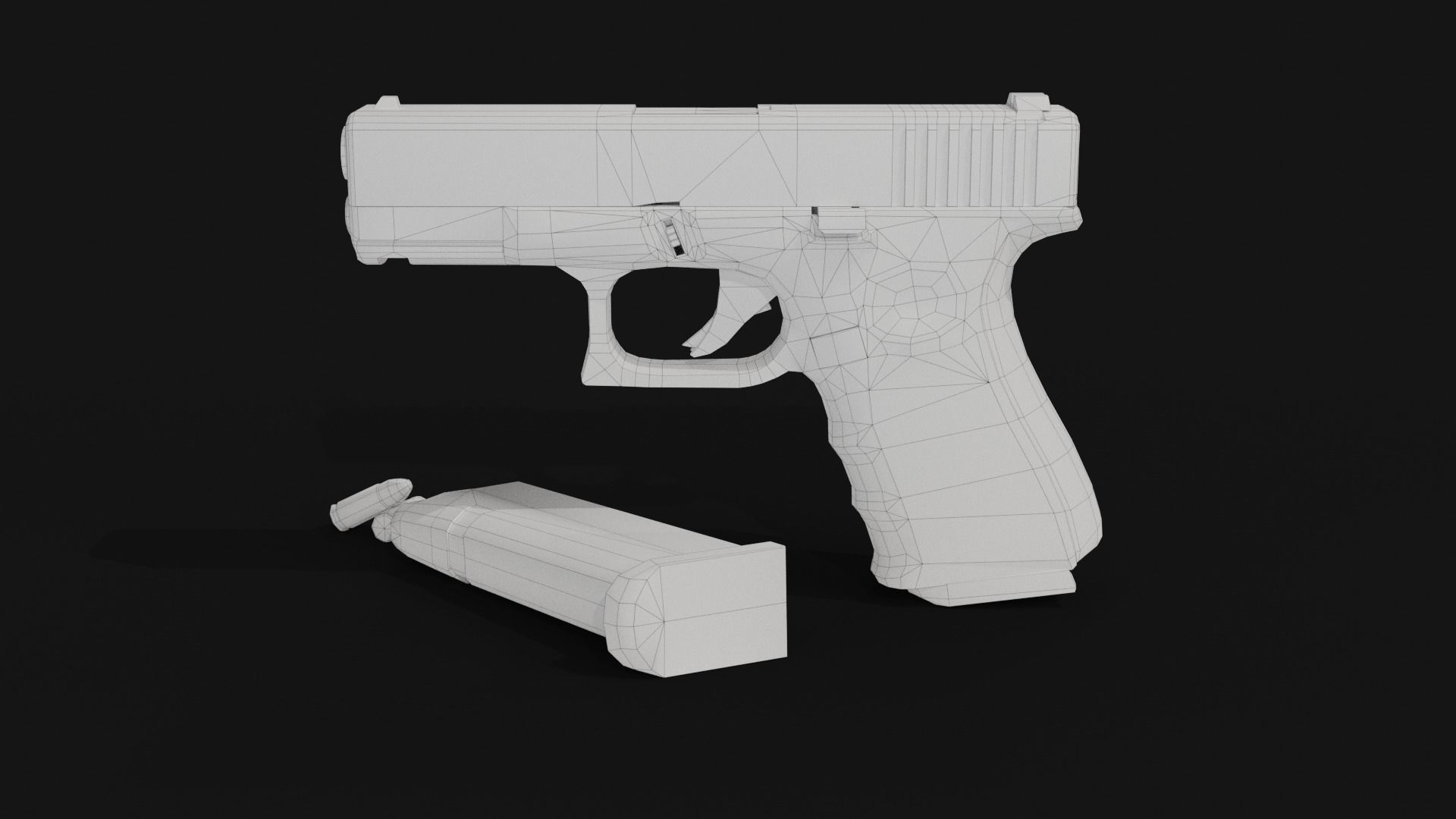 Glock 19 lowpoly Low-poly 3D model_15