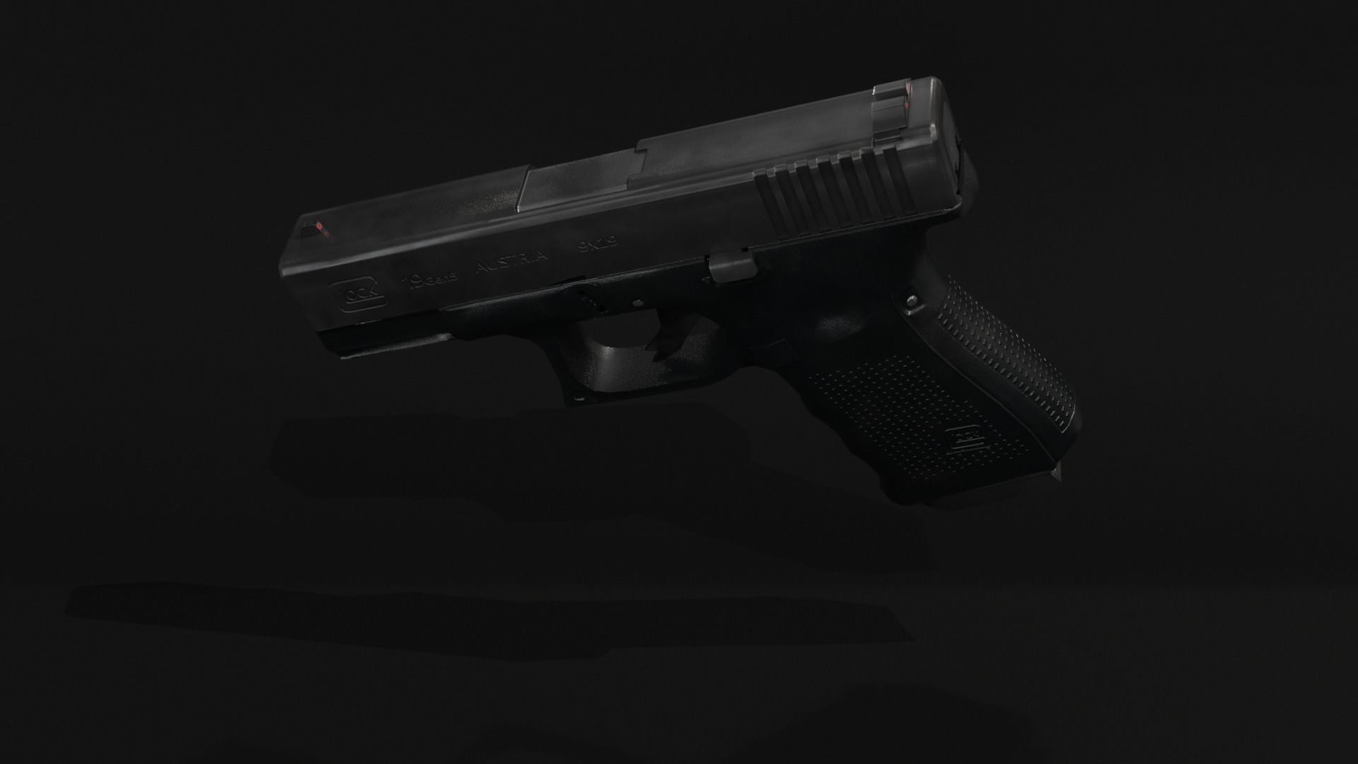 Glock 19 lowpoly Low-poly 3D model_5