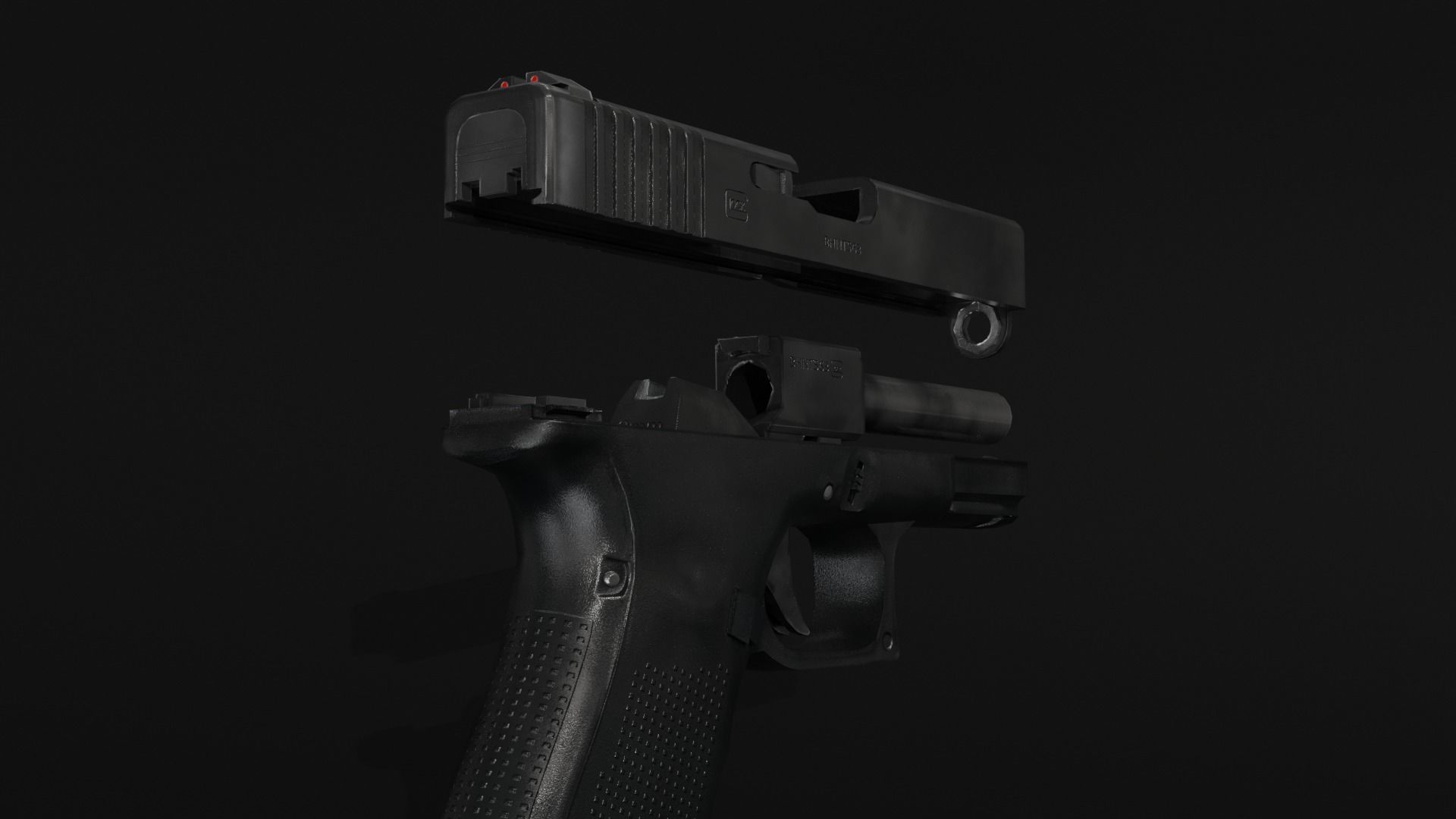 Glock 19 lowpoly Low-poly 3D model_11