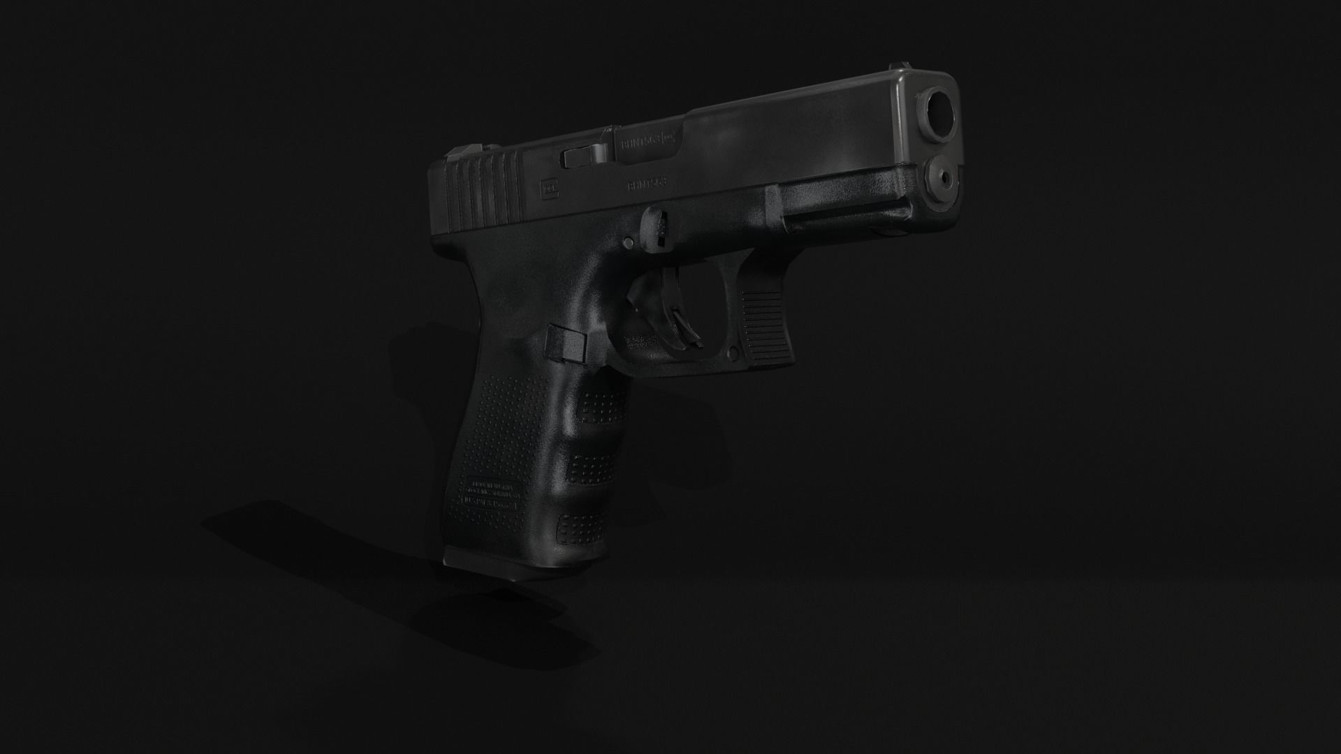 Glock 19 lowpoly Low-poly 3D model_7