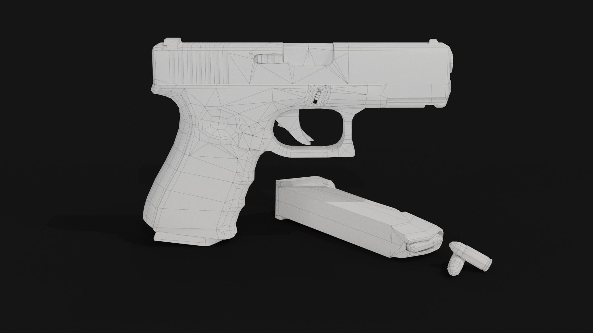 Glock 19 lowpoly Low-poly 3D model_13