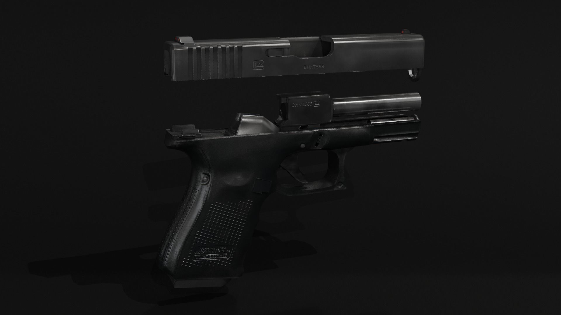 Glock 19 lowpoly Low-poly 3D model_12