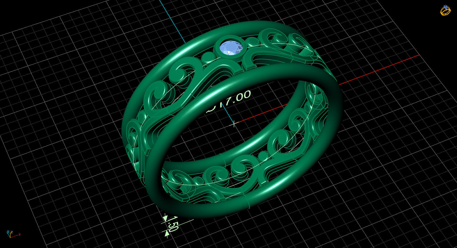 wedding rings hearts 3D print model_7