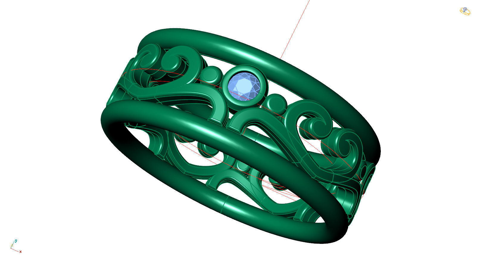 wedding rings hearts 3D print model_19