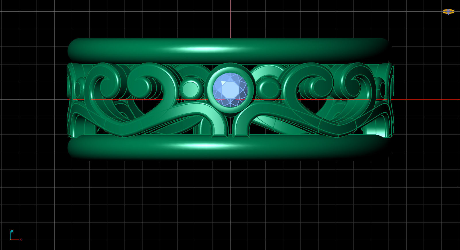 wedding rings hearts 3D print model_6