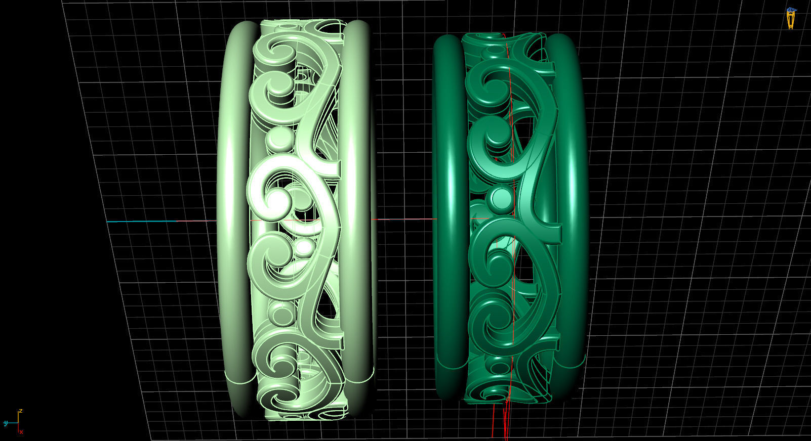 wedding rings hearts 3D print model_15