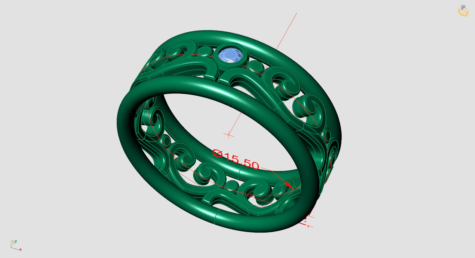 wedding rings hearts 3D print model_18