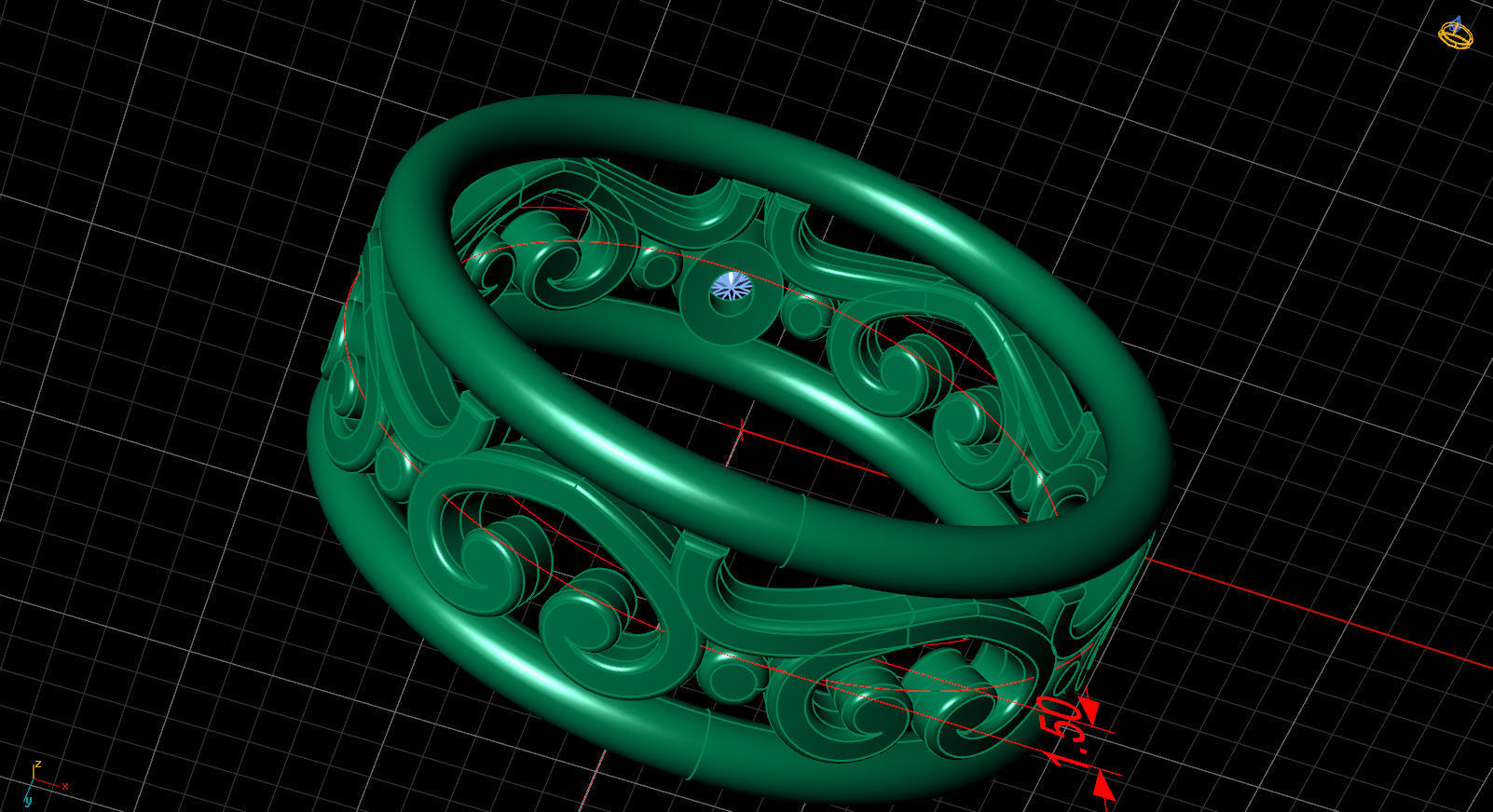 wedding rings hearts 3D print model_14