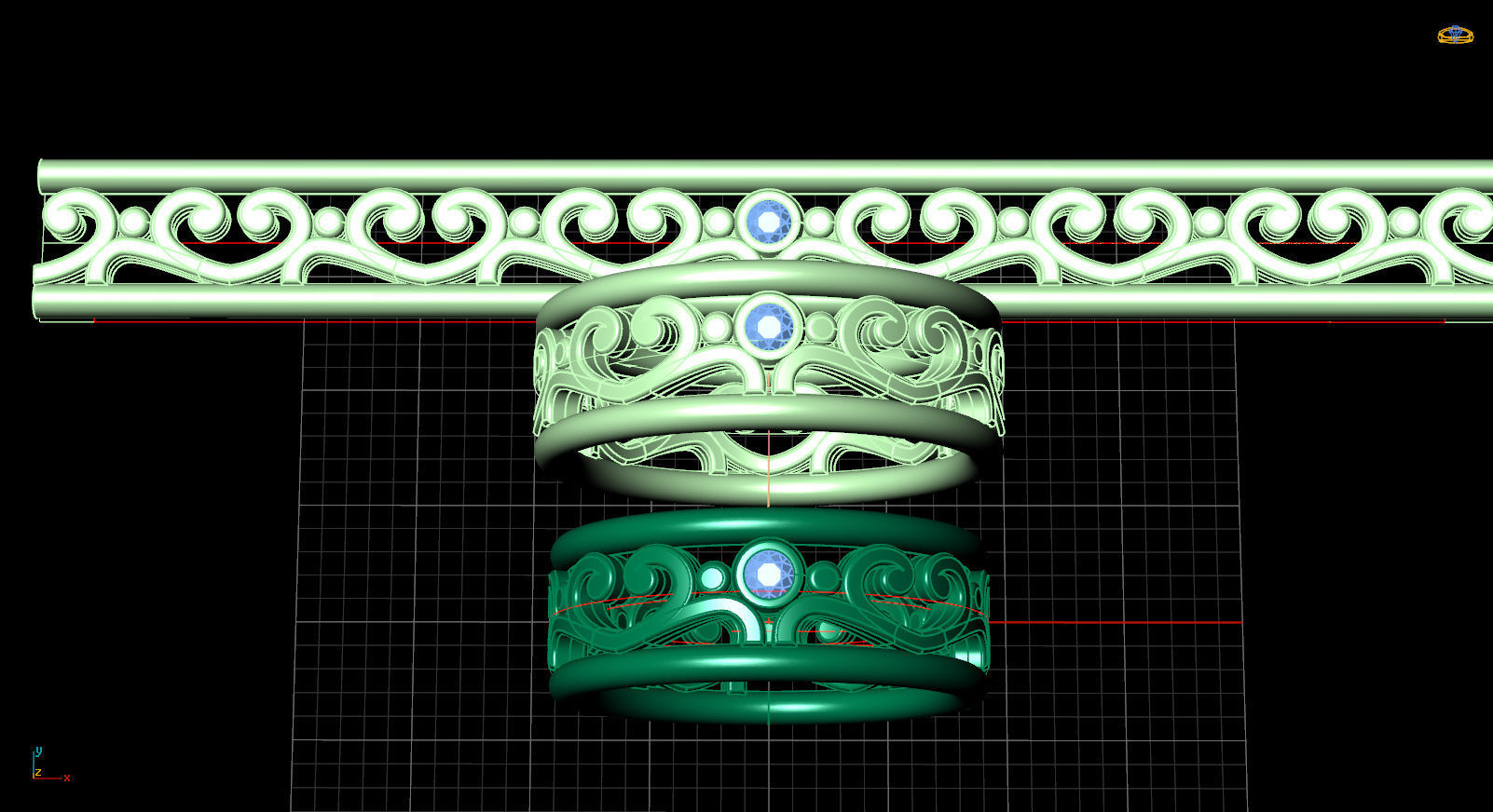 wedding rings hearts 3D print model_5