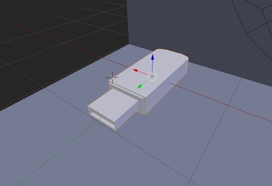 USB stick Low-poly 3D model_4