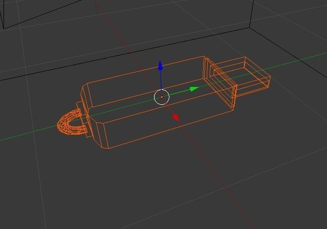 USB stick Low-poly 3D model_2