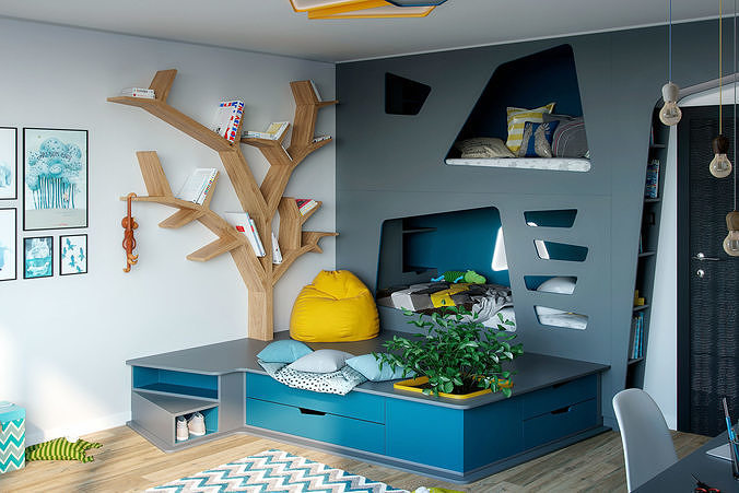 Children Bedroom Cubbyhole 3D model