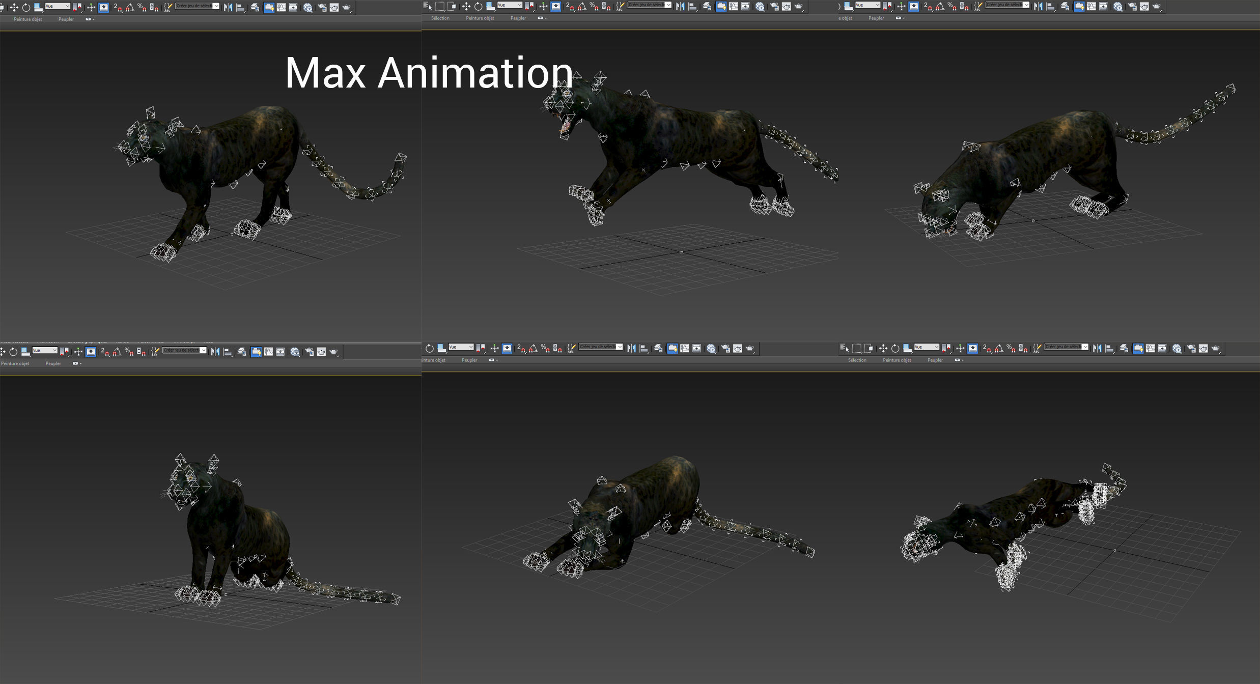 Black Panther Rigged And Animated Low-poly 3D model_29