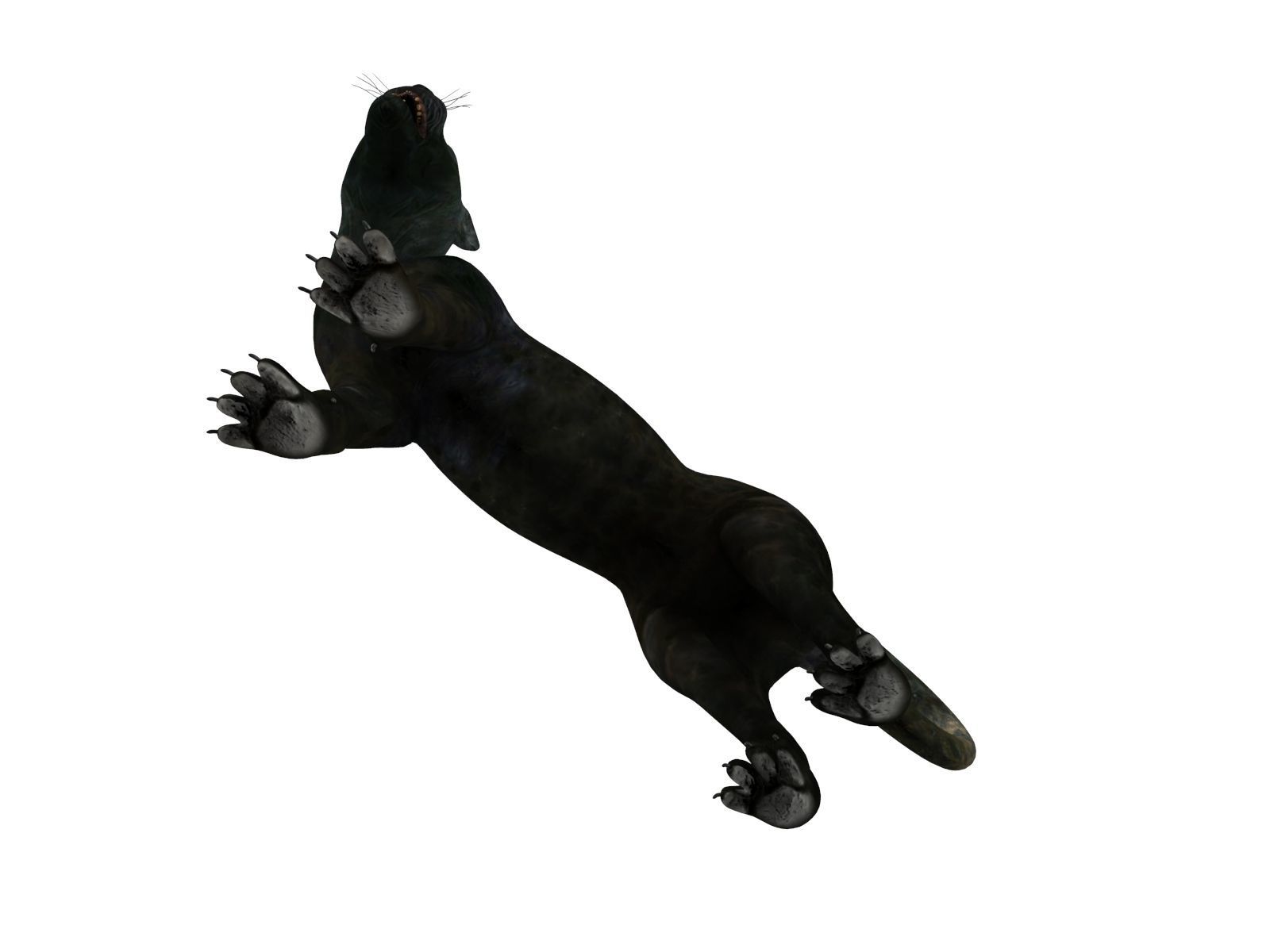 Black Panther Rigged And Animated Low-poly 3D model_16