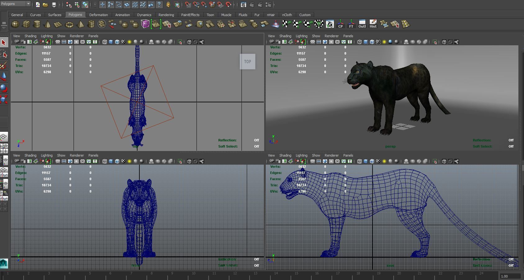 Black Panther Rigged And Animated Low-poly 3D model_28