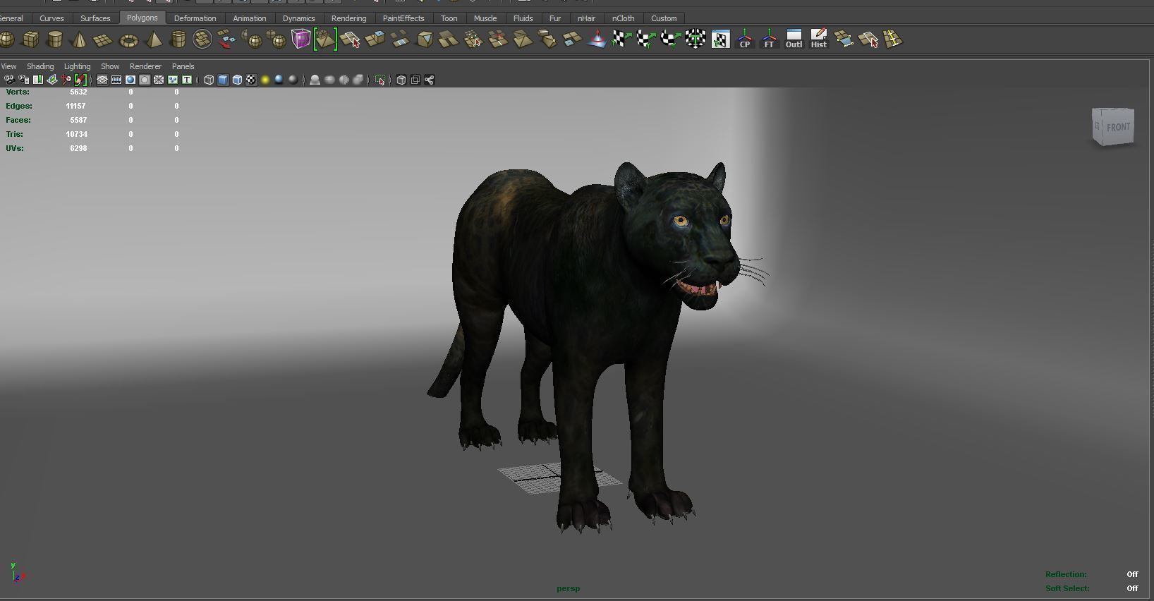 Black Panther Rigged And Animated Low-poly 3D model_25