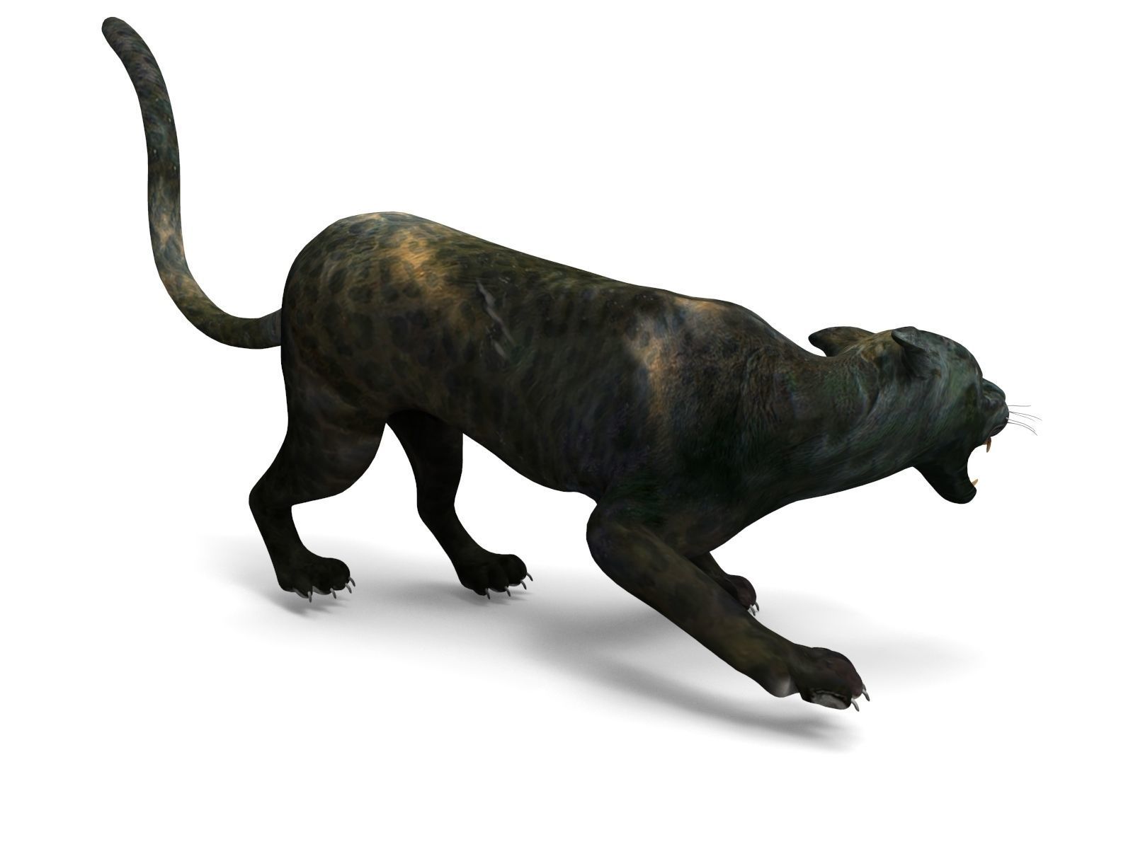 Black Panther Rigged And Animated Low-poly 3D model_9