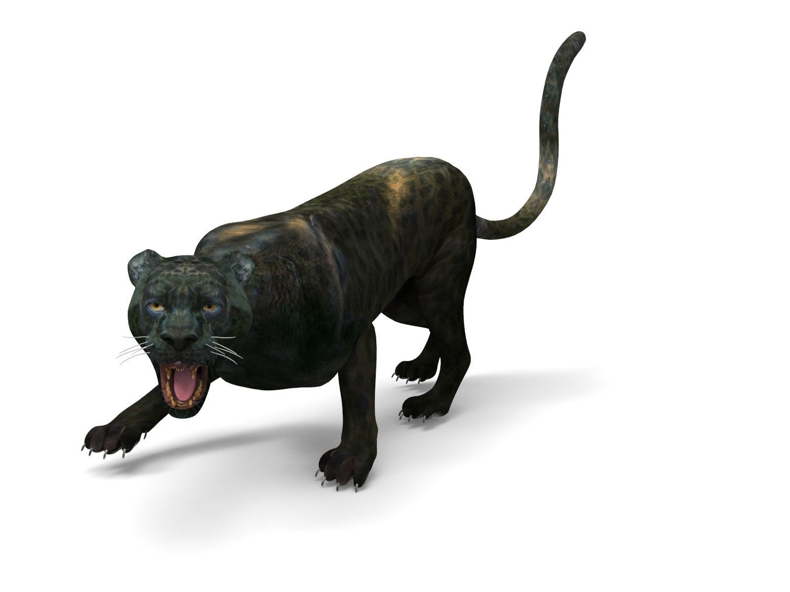Black Panther Rigged And Animated Low-poly 3D model_7