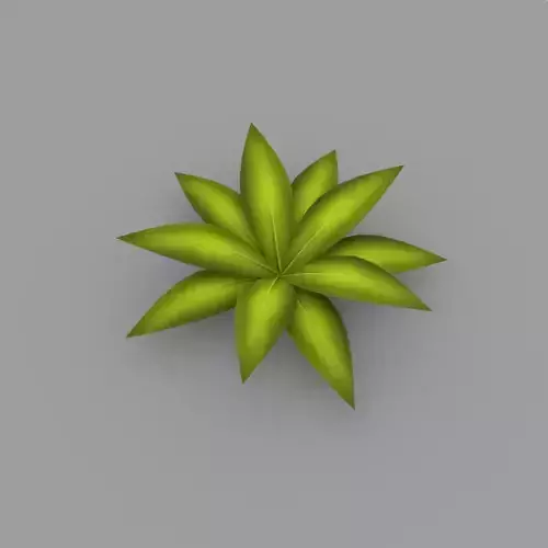 Stylized Low Poly Leaf Plant 3D Model