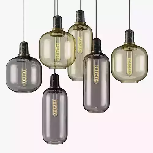 normann copenhagen amp pendant lamp grey and gold