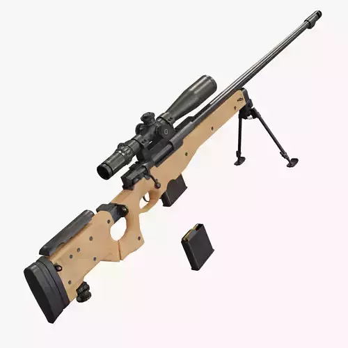 L115a3 sniper rifle low poly Low-poly 3D model