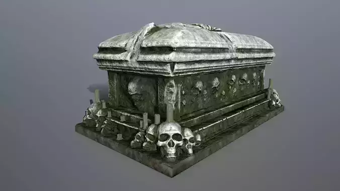 tomb 1 casket with skulls