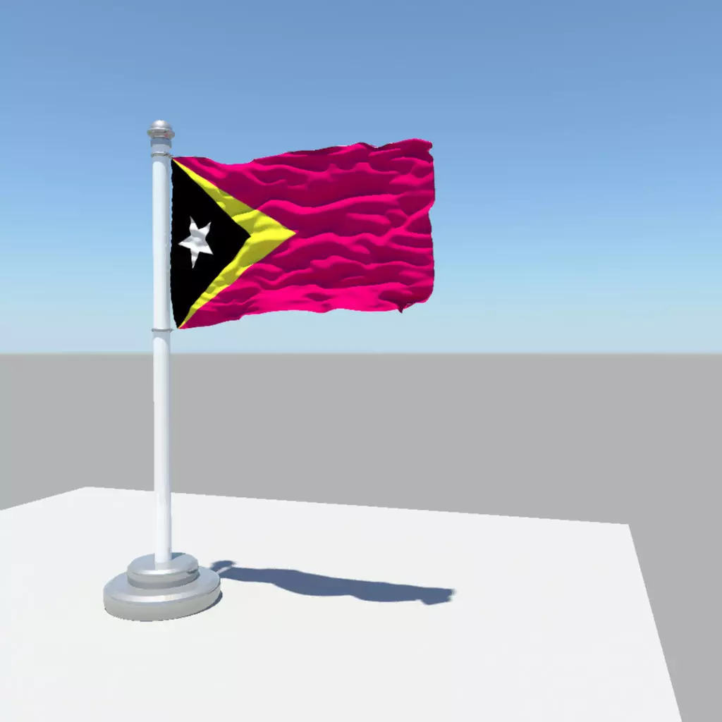 East Timor flag 3D model_0