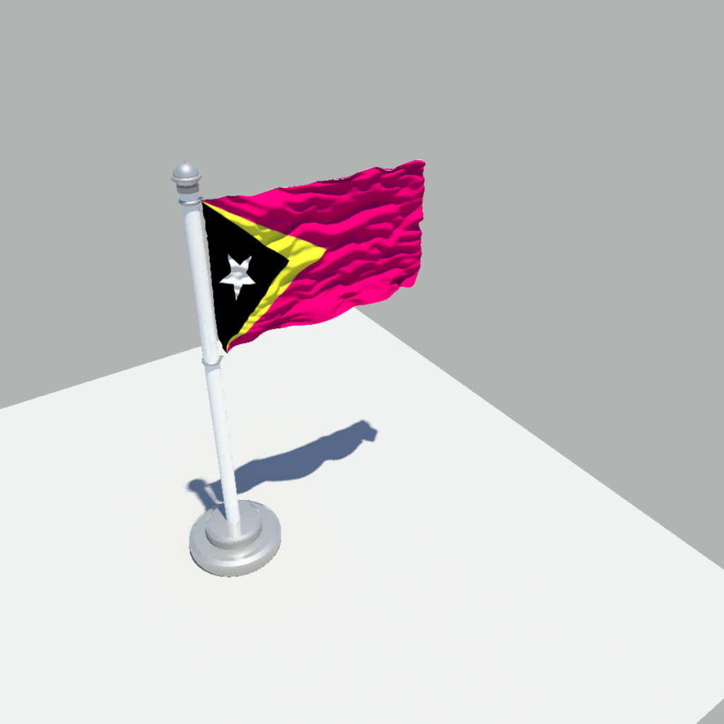East Timor flag 3D model_1