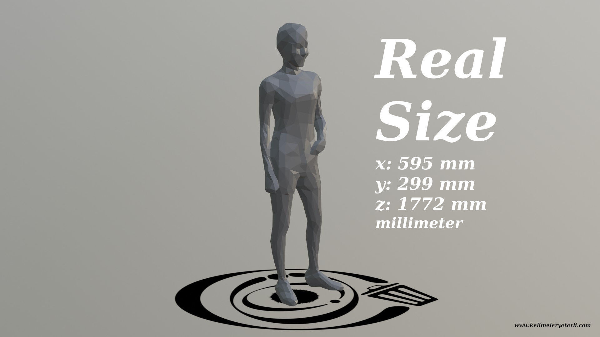 Human 013 LP R Low-poly 3D model_3