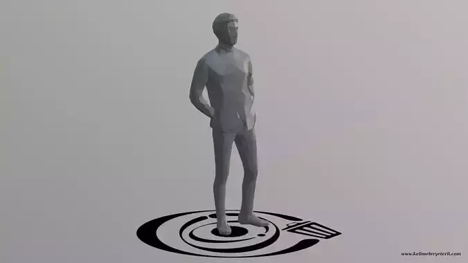 Human 014 LP R Low-poly 3D model