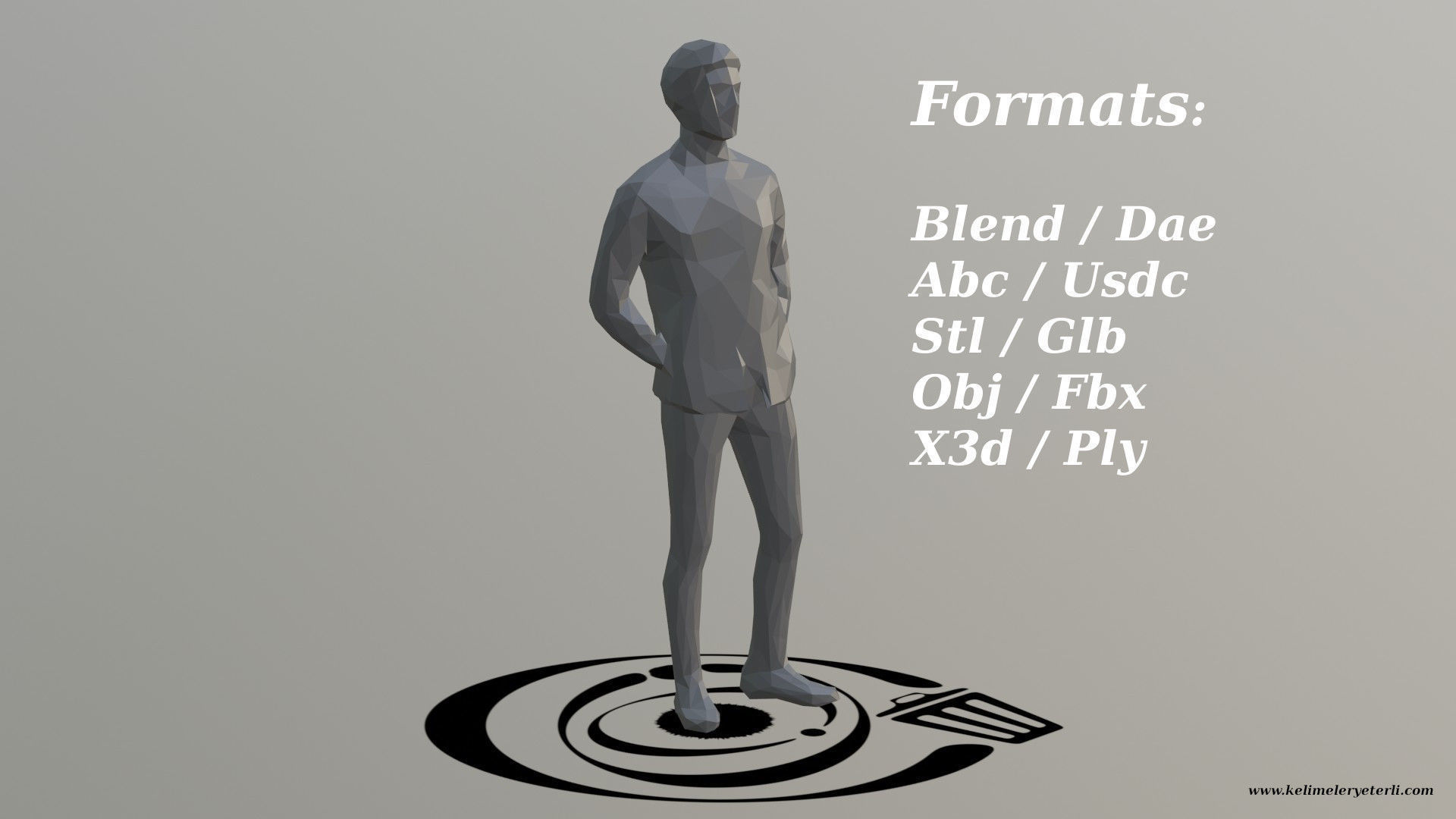 Human 014 LP R Low-poly 3D model_2