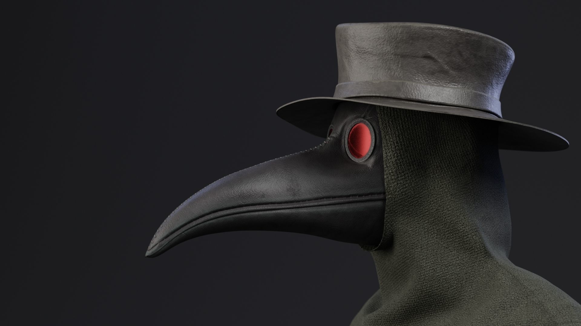 Plague doctor customizable 2 poses 3D model_3