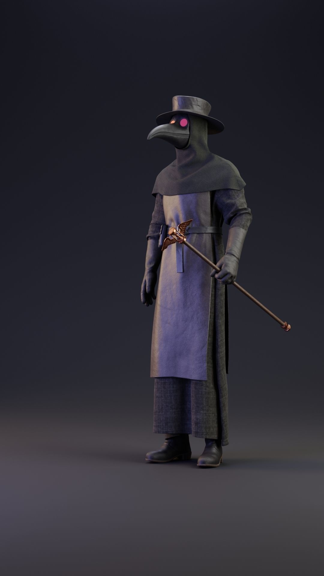 Plague doctor customizable 2 poses 3D model_33
