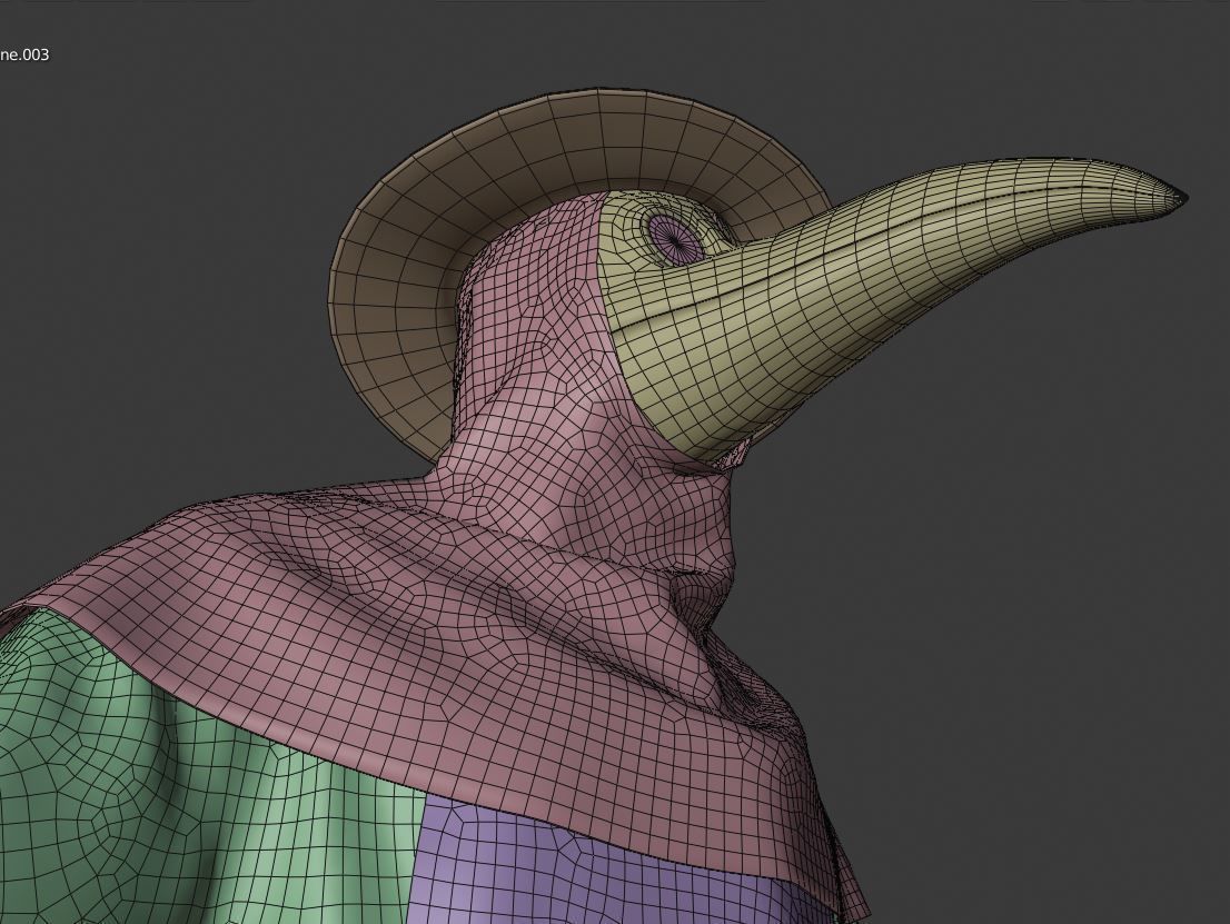 Plague doctor customizable 2 poses 3D model_27