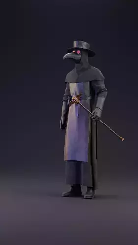 Plague doctor customizable 2 poses 3D model Plague doctor customizable 2 poses 3D model