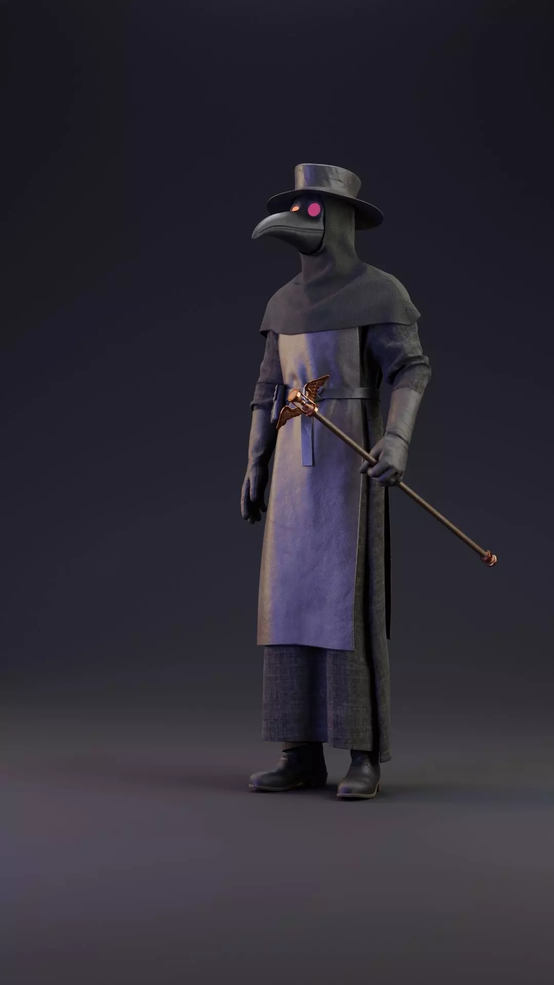 Plague doctor customizable 2 poses 3D model_0