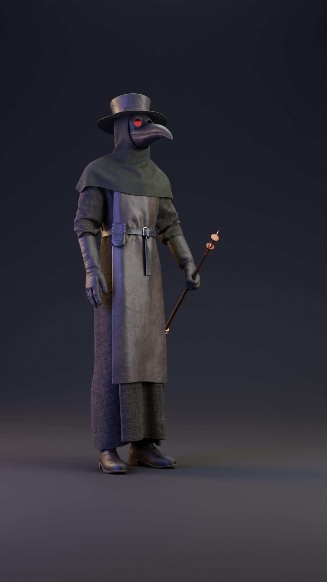 Plague doctor customizable 2 poses 3D model_1